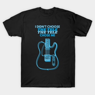 I Didn't Choose The Tele T-Style Guitar Body Outline T-Shirt